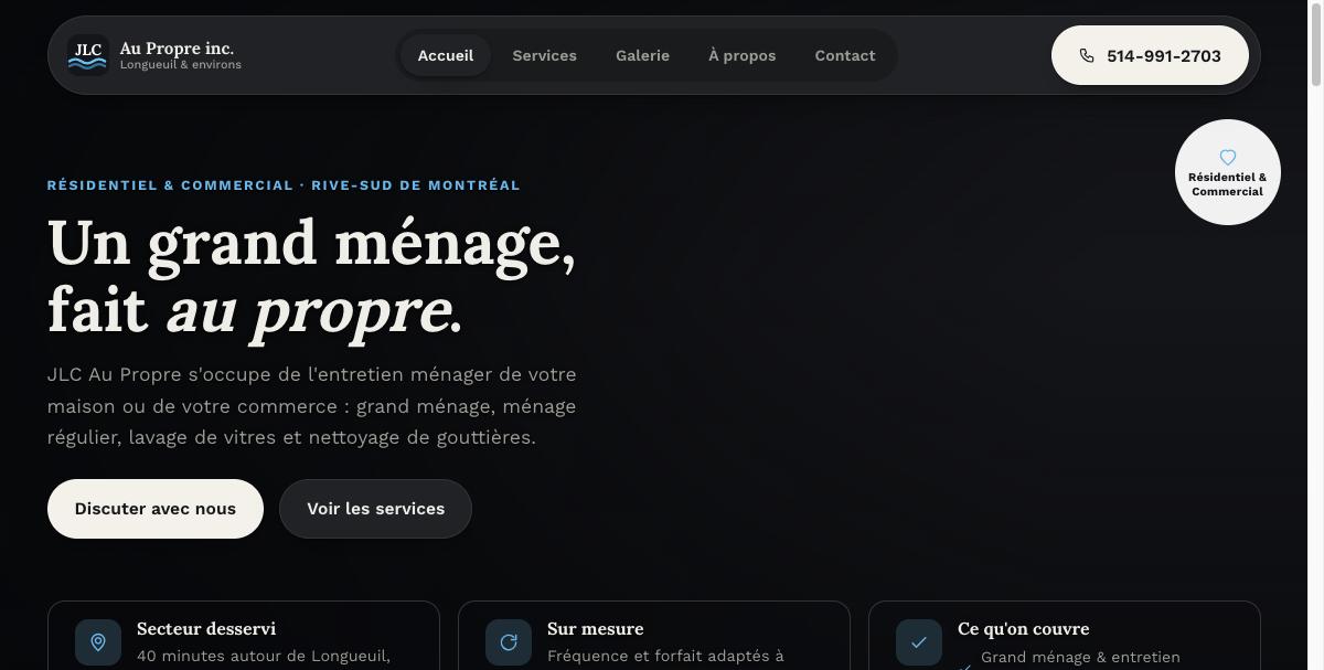 JLC Au Propre website